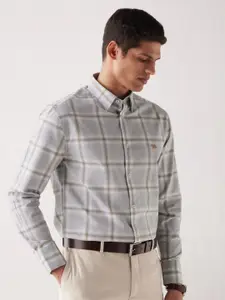 Andamen Men Slim Fit Tartan Checks Checked Cotton Formal Shirt