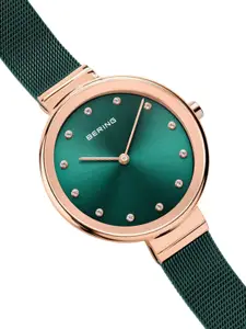 BERING Women Round Dial & Stainless Steel Bracelet Style Straps Analogue Watch- 12034-868