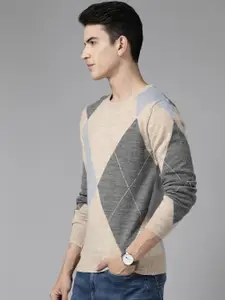 Blackberrys Men Fair Isle Printed Marino Wool Pullover