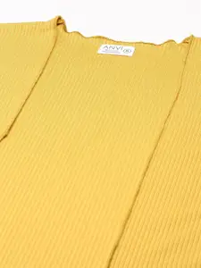 ANVI Be Yourself Women Striped Long Sleeves Open Front Shrug