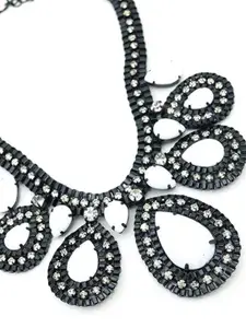 ODETTE Stone Studded & Beaded Statement Necklace