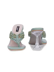 Sherrif Shoes Block Open Back Heels