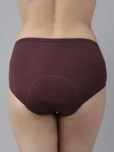 Van Heusen Women Wine Solid Anti Bacterial High Absorbance Stay Dry Period Panty