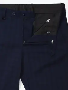 Van Heusen Men Mid-Rise Checked Slim Fit Formal Trousers