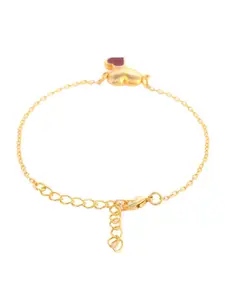 Voylla Women Gold-Plated Valentine's Day Collection Bonded Hearts Link Bracelet