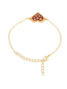 Voylla Women Brass Gold-Plated Valentine's Day Collection Hearts in Heart Link Bracelet