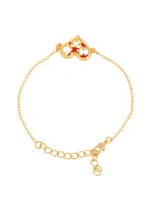 Voylla Women Brass Gold-Plated Valentine's Day Collection Jigsaw Heart Link Bracelet