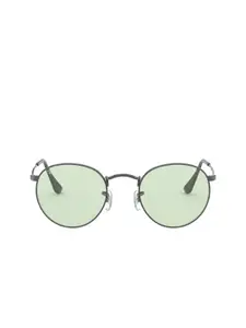 RAY-BAN Men Photocromic Green Lens Round Sunglasses - 0RB3447004/T150