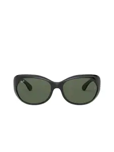 Ray-Ban Women UV Protected Green Lens Square Sunglasses - 0RB4325601/7159