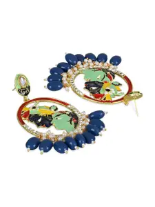 I Jewels Gold-Plated Quirky Drop Earrings