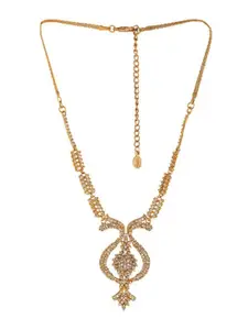 Estele Gold Plated CZ Sparkling Necklace Set
