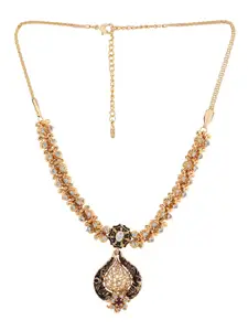 Estele Gold Plated CZ Exquisite Necklace Set