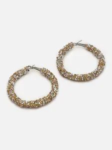SOHI Gold Plated Contemporary Hoop Earrings