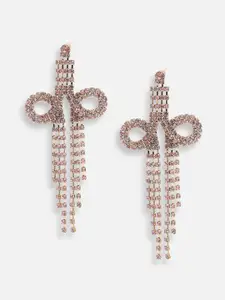 SOHI Gold-Plated Contemporary Drop Earrings