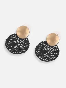 SOHI Gold-Plated Geometric Drop Earrings