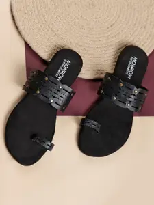 Monrow Women One Toe Flats with Laser Cuts