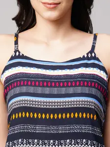 DRAPE IN VOGUE Women 2 Pieces Geometric Printed Night suit