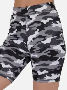 IMPERATIVE Women Camouflage Printed Skinny Fit High-Rise Sports Shorts