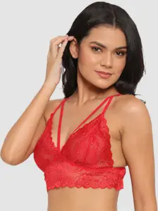 N-Gal Floral Lace Non Padded Bralette Bra