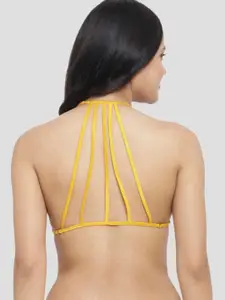 N-Gal Pack Of 2 Floral Lace Seamless Cage Back Anti-Odour Bralette Bra NRBR11-Black