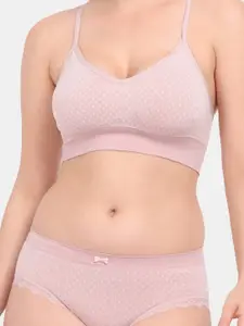 Amour Secret Pack Of 3 Printed Sports Lightly Padded Bra & Panty