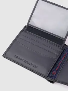 Tommy Hilfiger Men Black Leather Two Fold Wallet