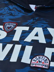 Gini and Jony Boys Abstract Printed Hooded Fleece Sweatshirt