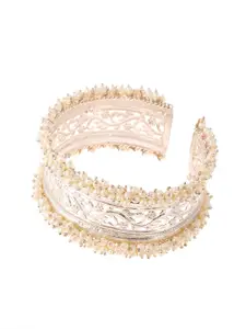 Silvermerc Designs Women Brass Enamelled Silver-Plated Bangle-Style Bracelet