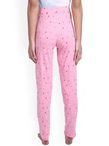 PROTEENS Women Printed Cotton Mid-Rise Lounge Pants