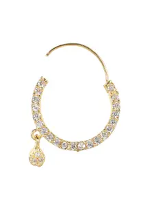Jazz and Sizzle Gold-Plated AD-Studded Ring Nosepin