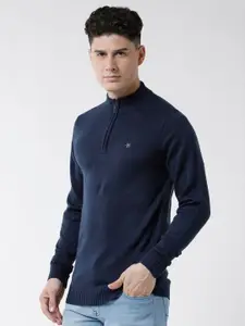 WROGN Men Pullover with Zip Cotton Detail