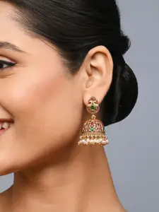 Fida Women Gold Plated Dome Shaped Jhumkas Earrings
