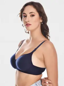 Designer Bugs Lightly Padded Non Wired Seamless Cotton T-Shirt Bra