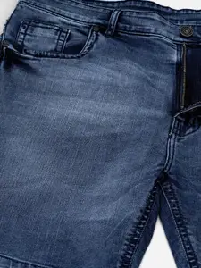 John Pride Men Plus Size Washed Denim Shorts