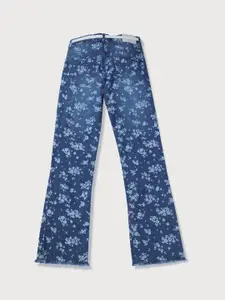 Gini and Jony Girls Printed Heavy Fade Denim Jeans