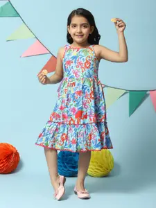 Biba Blue Floral A-Line Dress