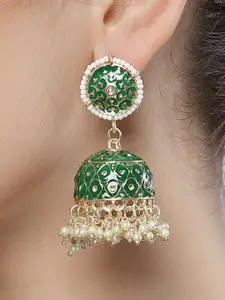 Shining Diva Women Gold-Plated Classic Jhumkas Earrings