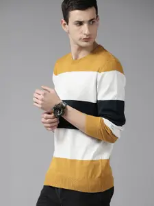 Roadster Colourblocked Ribbed Pullover