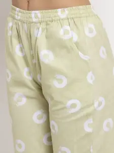 Claura Women Geometric Printed Pure Cotton Night suit