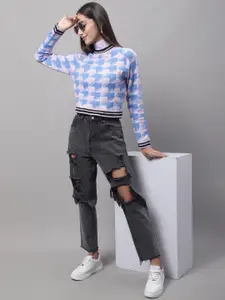 NoBarr Women Geometric Printed Acrylic Pullover