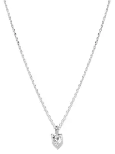 Clara 925 Sterling Silver Rhodium-Plated CZ Studded Pendant with Chain