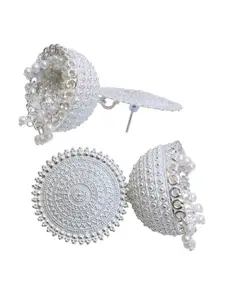 VAGHBHATT Silver Plated Classic Jhumkas Earrings