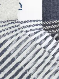 Ajile by Pantaloons Men Pack Of 3 Cotton Striped Ribbed Ankle-Length Socks