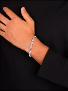 GIVA Men 925 Sterling Silver Rhodium-Plated Link Bracelet