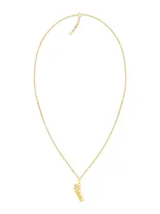 GIVA Women Gold-Plated CZ-Studded Cupid's Quive Shaped Pendant With Chain