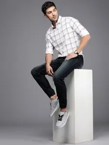 WROGN Men Pure Cotton Slim Fit Tartan Checked Casual Shirt