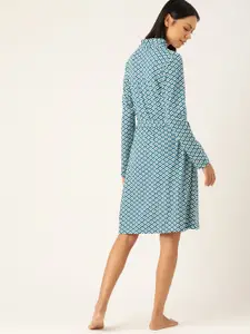 ETC Pure Cotton Printed Night suit with Robe TAN-14