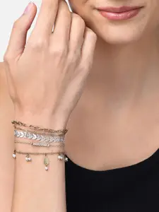 AMI Women Set Of 5 Gold-Plated Link Bracelet