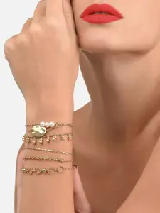 AMI Women 6 Gold-Plated Gold-Plated Link Bracelets
