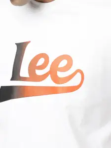 Lee Men Typography Printed Round Neck Short Sleeve Cotton T-shirt